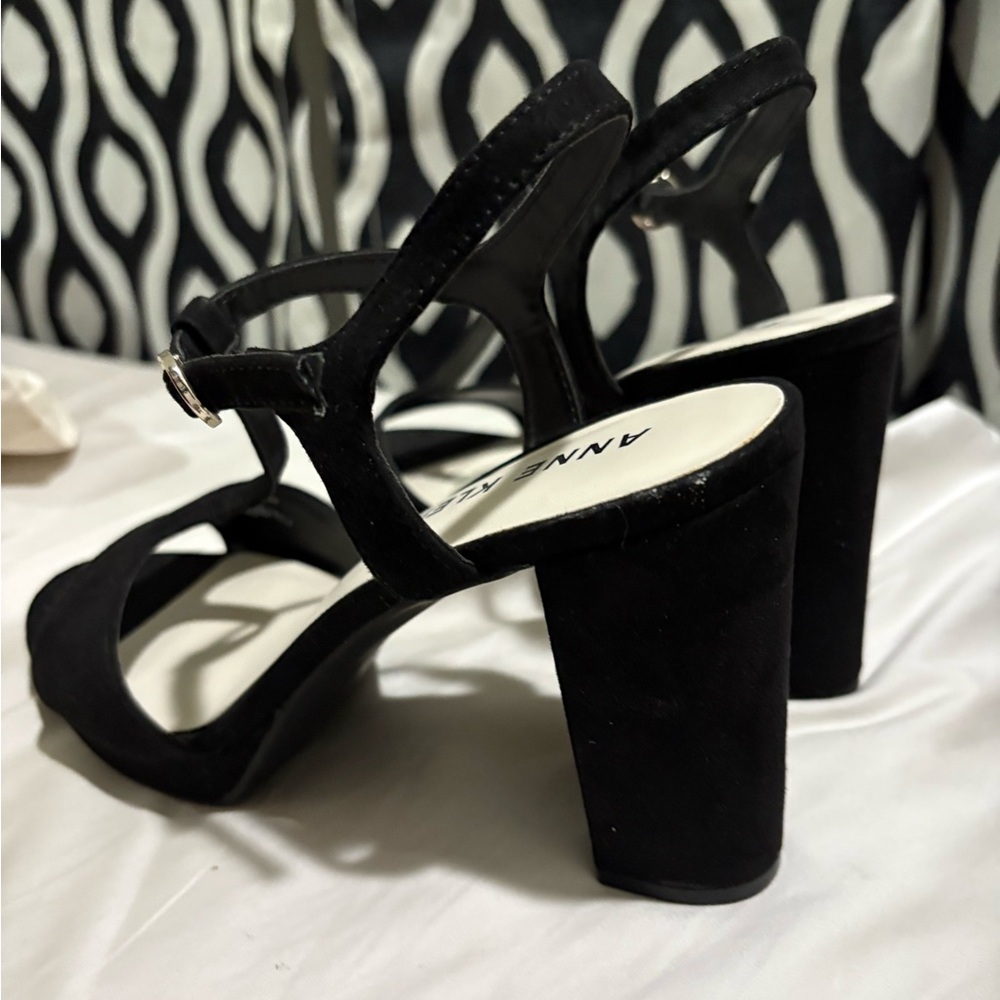 Anne Klein Black Suede Heels - Picture 5 of 6